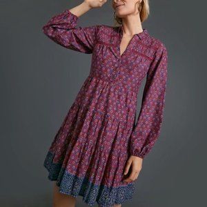 Anthropologie Diyana Tiered Tunic Dress, Sz XS